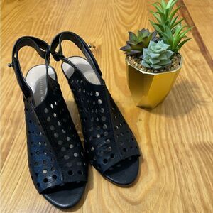 LOEFFLER RANDALL ALIX Open Toed Bootie Block Heel Sandals Black Women’s SIZE 7B